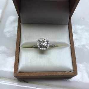 1.1 carat white gold Moissanite ring